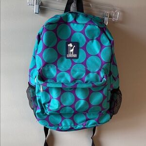 Wildkin Teal and Purple Polka Dot Backpack 16”‎